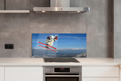 Kitchen Splashback mountain-skiers