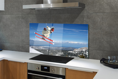 Kitchen Splashback mountain-skiers