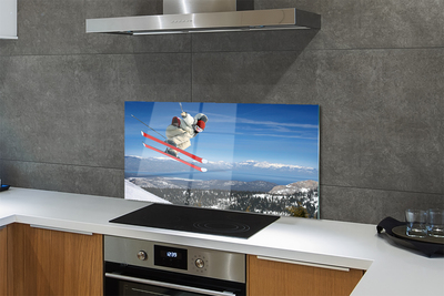 Kitchen Splashback mountain-skiers