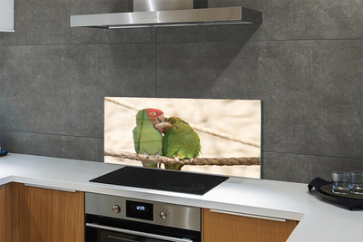 Kitchen Splashback green parrots
