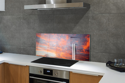 Kitchen Splashback Sunset sky Ladder