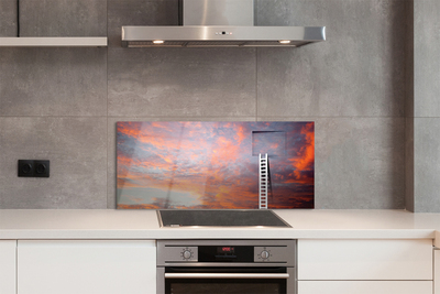 Kitchen Splashback Sunset sky Ladder