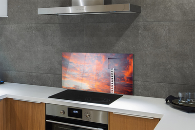 Kitchen Splashback Sunset sky Ladder