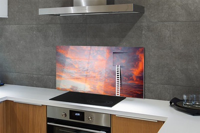 Kitchen Splashback Sunset sky Ladder