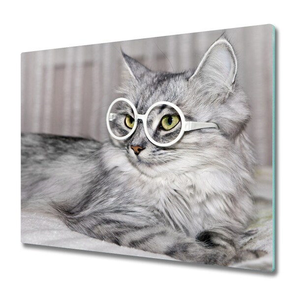 Worktop saver Cat with glasses