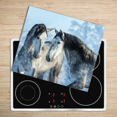 Worktop saver Gray horses winter