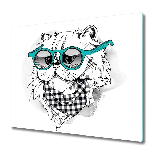 Worktop saver Cat with glasses