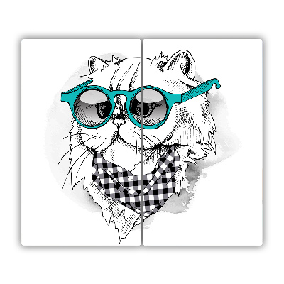 Worktop saver Cat with glasses