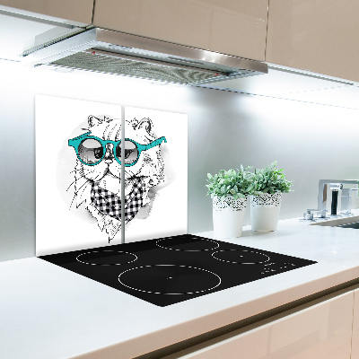 Worktop saver Cat with glasses