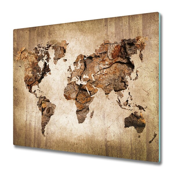 Worktop saver World map wood