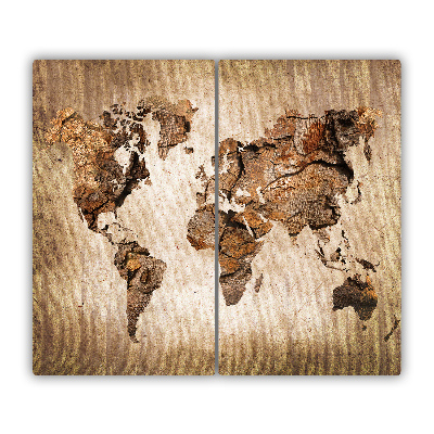 Worktop saver World map wood
