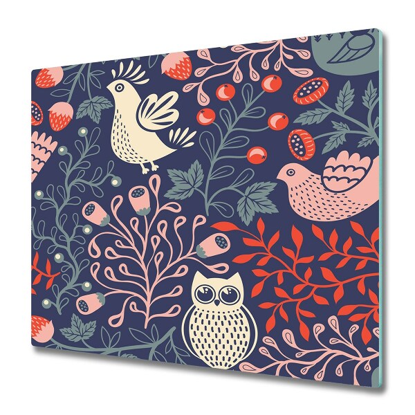 Worktop saver Chickens owls plant