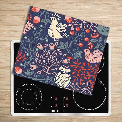 Worktop saver Chickens owls plant