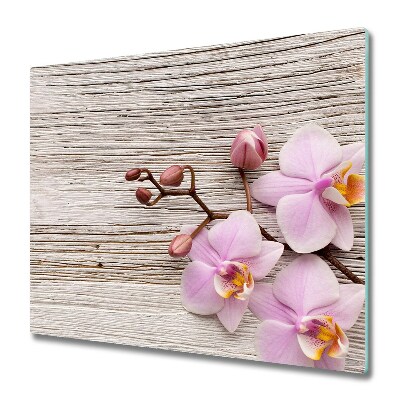 Chopping board Orchid on wood