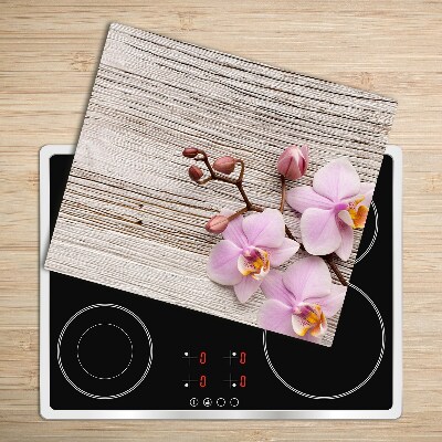 Chopping board Orchid on wood