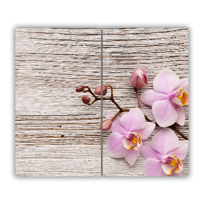 Chopping board Orchid on wood