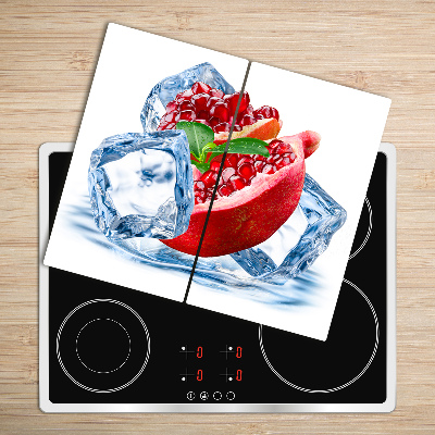 Chopping board Pomegranate with ice