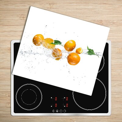 Chopping board Oranges and water