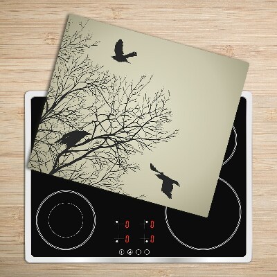 Chopping board Crows on the tree