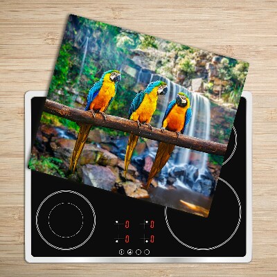 Chopping board Parrots on branch