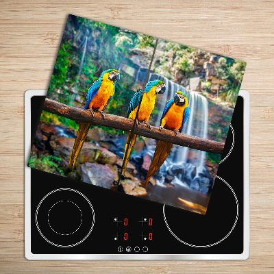 Chopping board Parrots on branch