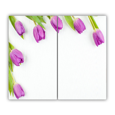 Chopping board Purple tulips