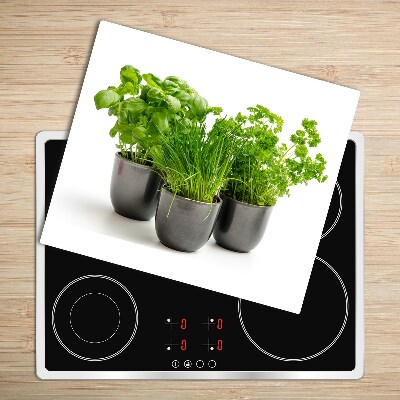 Chopping board Herbs in pots