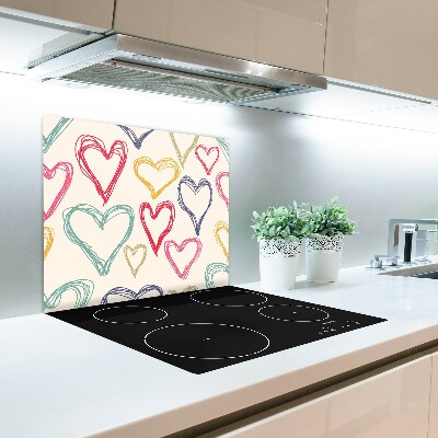 Chopping board Colorful hearts