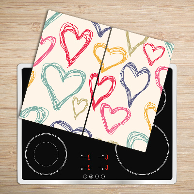 Chopping board Colorful hearts