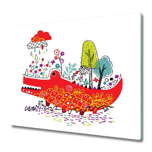 Chopping board Colorful crocodile