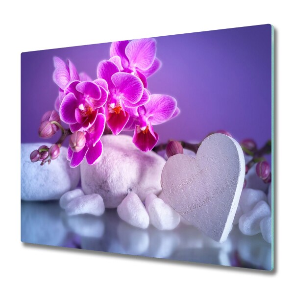 Chopping board Orchid and heart