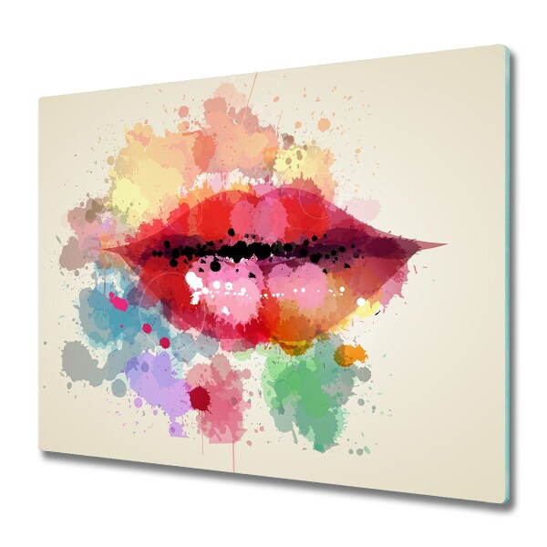 Chopping board Colorful lips