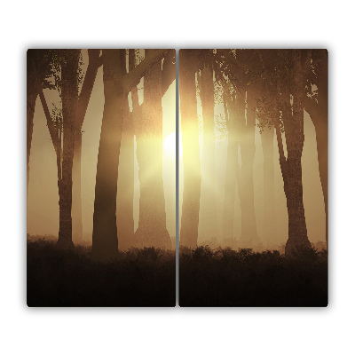 Chopping board Fog in the forest