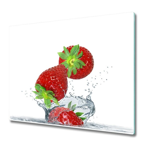 Chopping board Falling strawberries