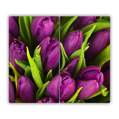 Chopping board Purple tulips