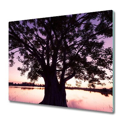 Chopping board Tree and lake