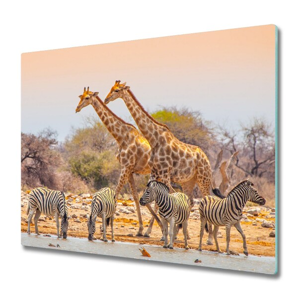 Chopping board Giraffes and zebras
