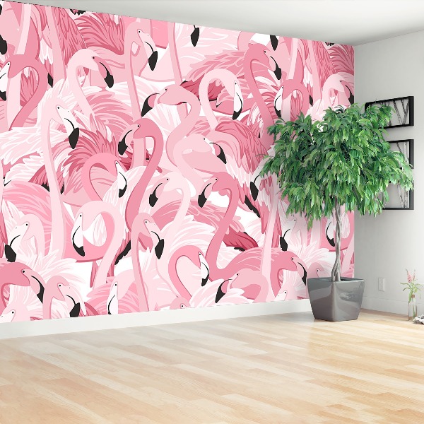 Wallpaper Pink flamingos