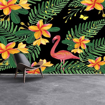 Wallpaper Flamingos flowers