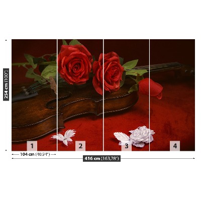 Wallpaper Violin roses