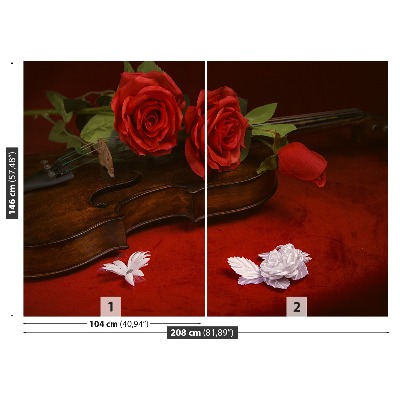 Wallpaper Violin roses