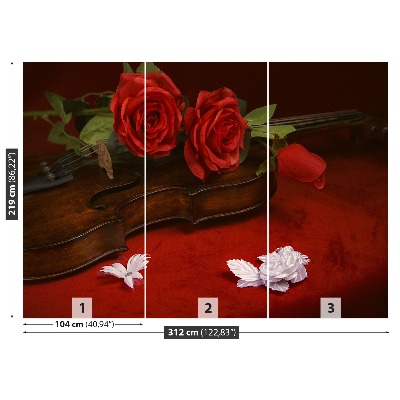 Wallpaper Violin roses