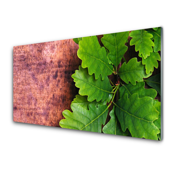 Acrylic Print Oak leaves floral green