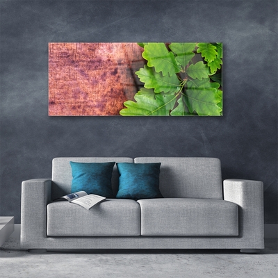 Acrylic Print Oak leaves floral green