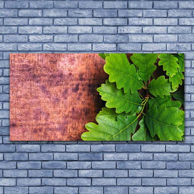 Acrylic Print Oak leaves floral green