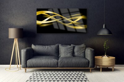 Acrylic Print Abstract art art black yellow gold