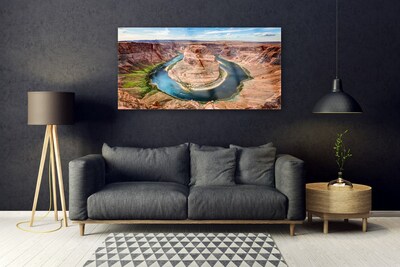 Acrylic Print Grand canyon river landscape red blue green