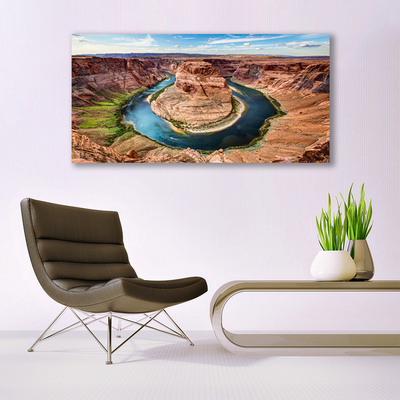Acrylic Print Grand canyon river landscape red blue green
