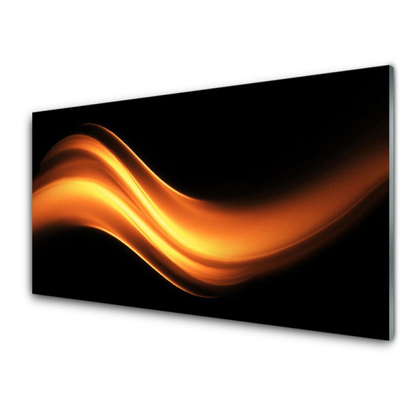 Acrylic Print Abstraction art black orange