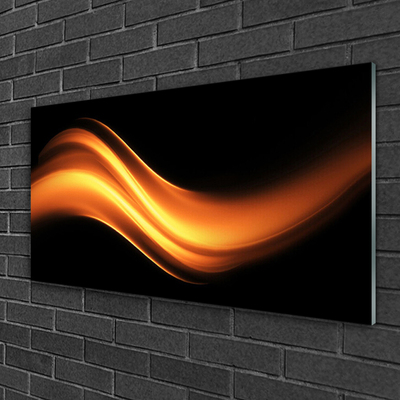 Acrylic Print Abstraction art black orange